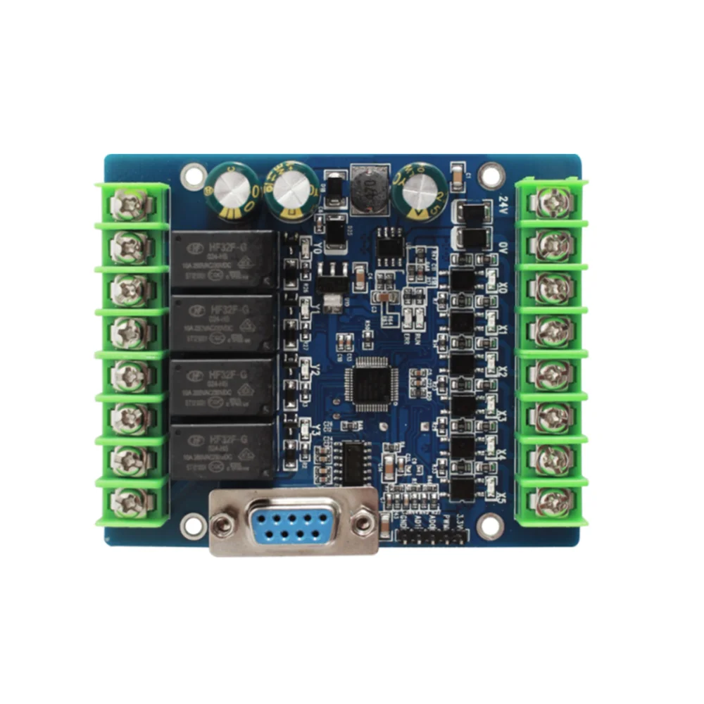 0-10V IO Analog Modbus Relay 6 Input 4 Output Time delay Relay Industrial PLC FX1N FX2N 10MR Relay Board