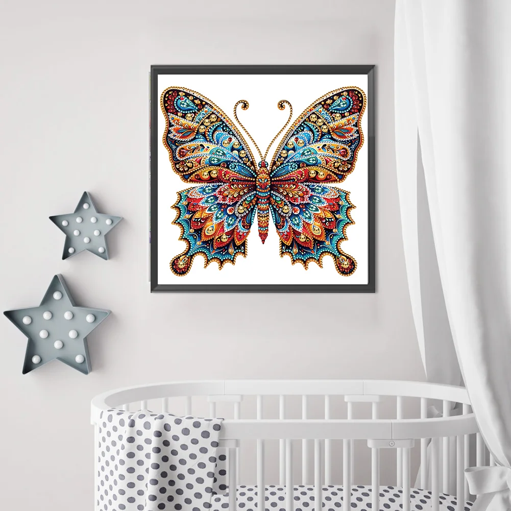 Diamond Painting - Partial Special Shaped Drill - Gorgeous Butterfly(Canvas|30*30cm)