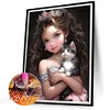 Diamond Painting -DIY Full Square Drill Girl with Pet(35x45cm)