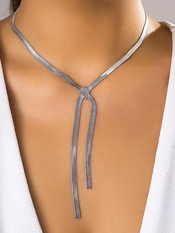 Hollow Solid Color Clavicle Chain Necklaces Accessories