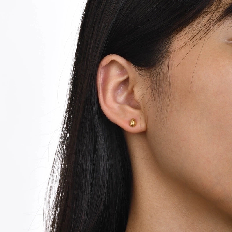 1 Pair Minimalist Water Droplets Plating 304 Stainless Steel Gold Plated Ear Studs