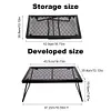 Camp Fire Cooking Rack Folding Heavy Duty for Outdoor BBQ Camping (Black)