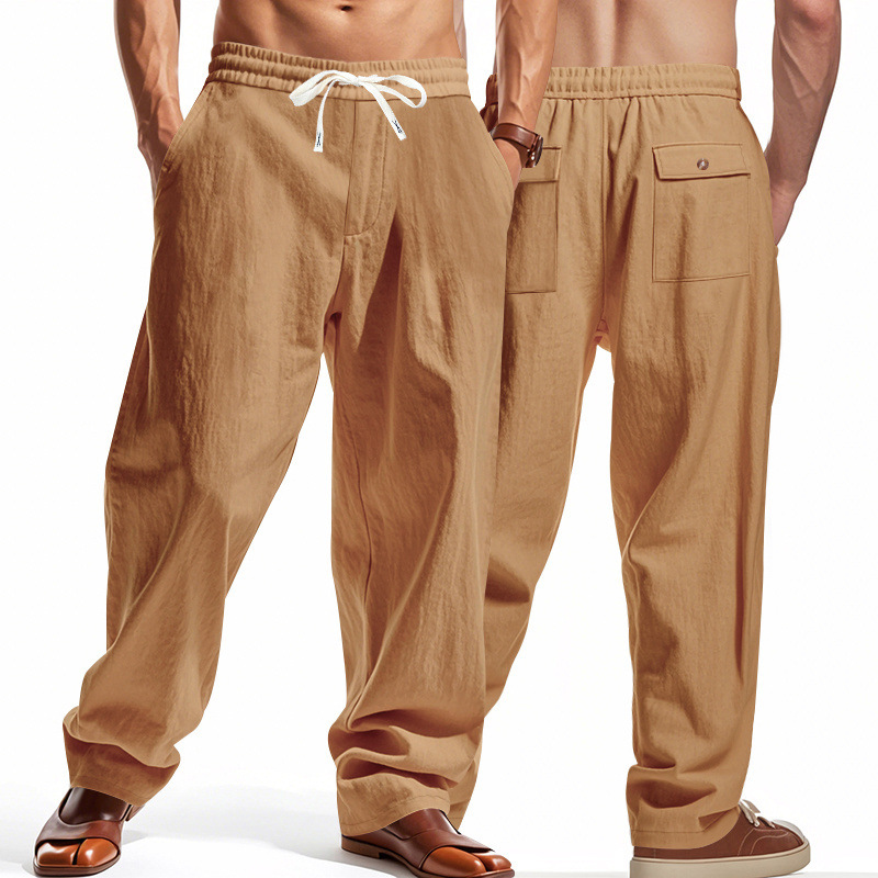 Men’s Summer Casual Linen Loose Straight-Leg Pants – Fashionable, Versatile, Breathable, Quick-Dry