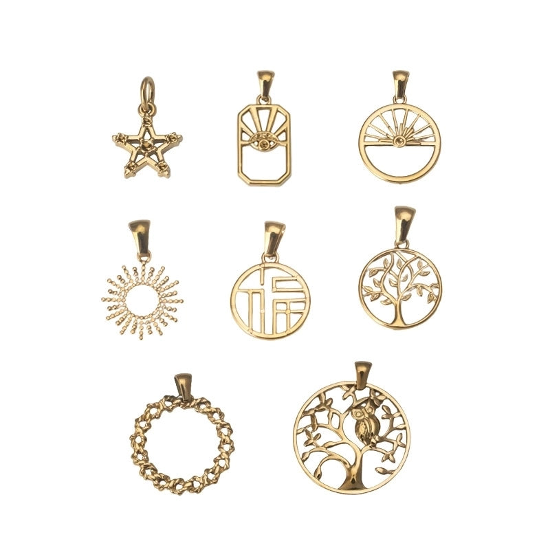 1 Piece Titanium Steel Sun Devil’s Eye Life Tree Pendant