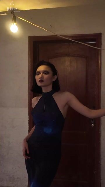 JUMA Stardust Halter Dress  - 15 Recycled Water Bottles - Blue