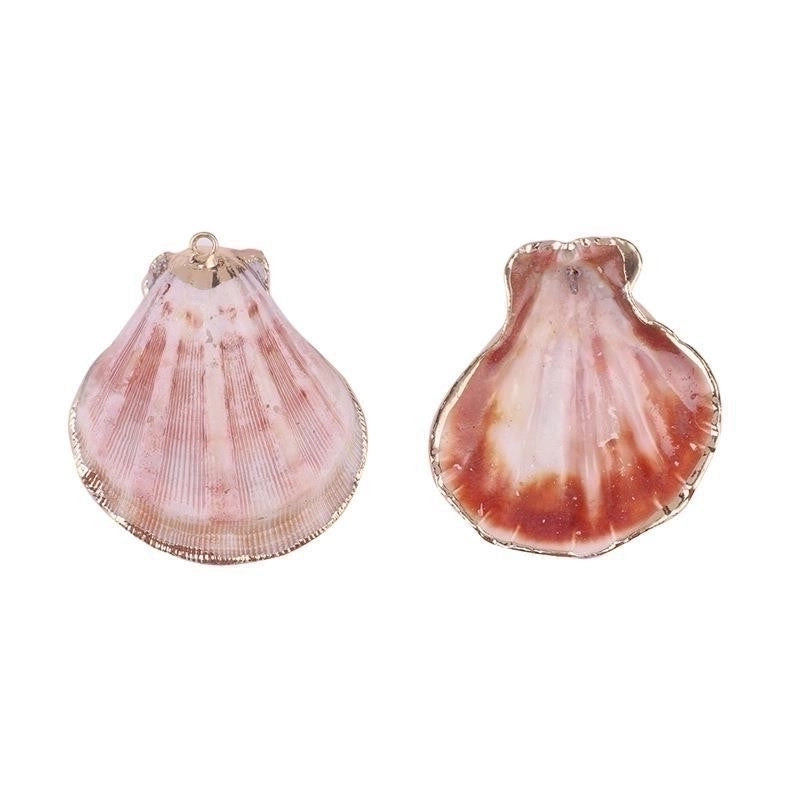 2 Pieces Retro Beach Conch Shell Shell Plating Pendant Jewelry Accessories