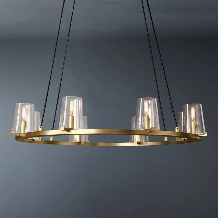 Round Clear Glass Chandelier 36" Vjlight