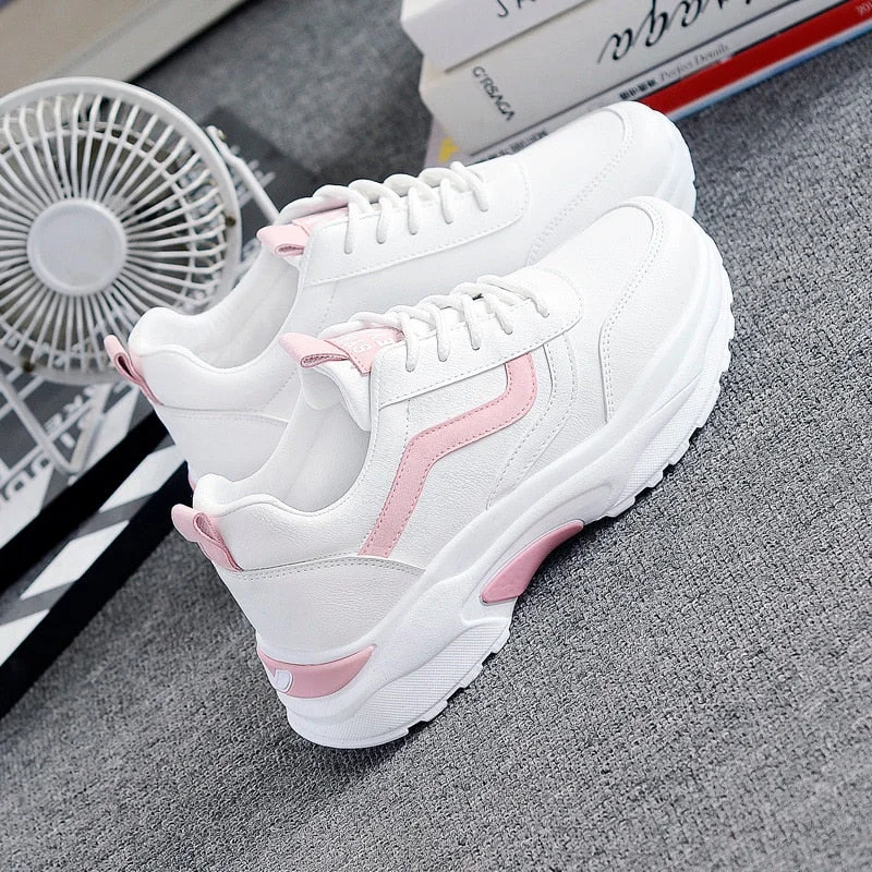 Women Sneakers 2019 Fashion Casual Shoes Woman Comfortable Breathable White Flats Female Platform Sneakers Chaussure Femme