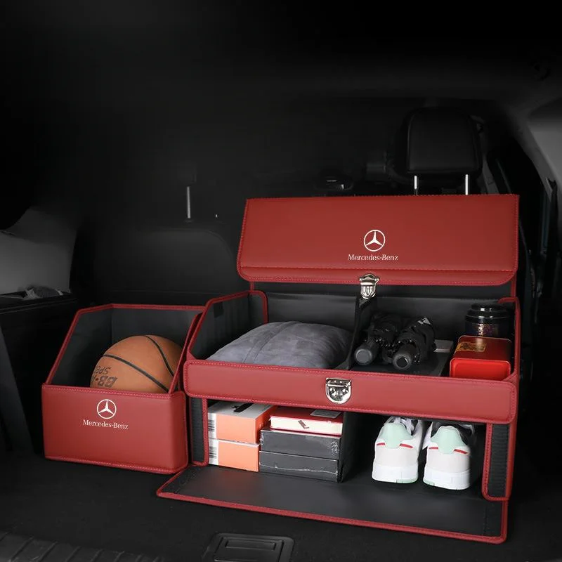 Car double layer trunk nappa leather storage box