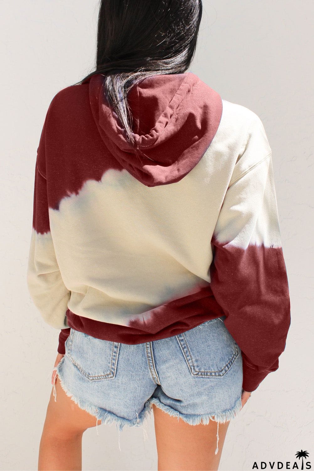 Hooded Tie Dye Print Pocket Casual Sweatshirt