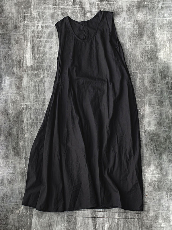 Sleeveless Loose Casual Simple Women's Dress tjj Shicloths