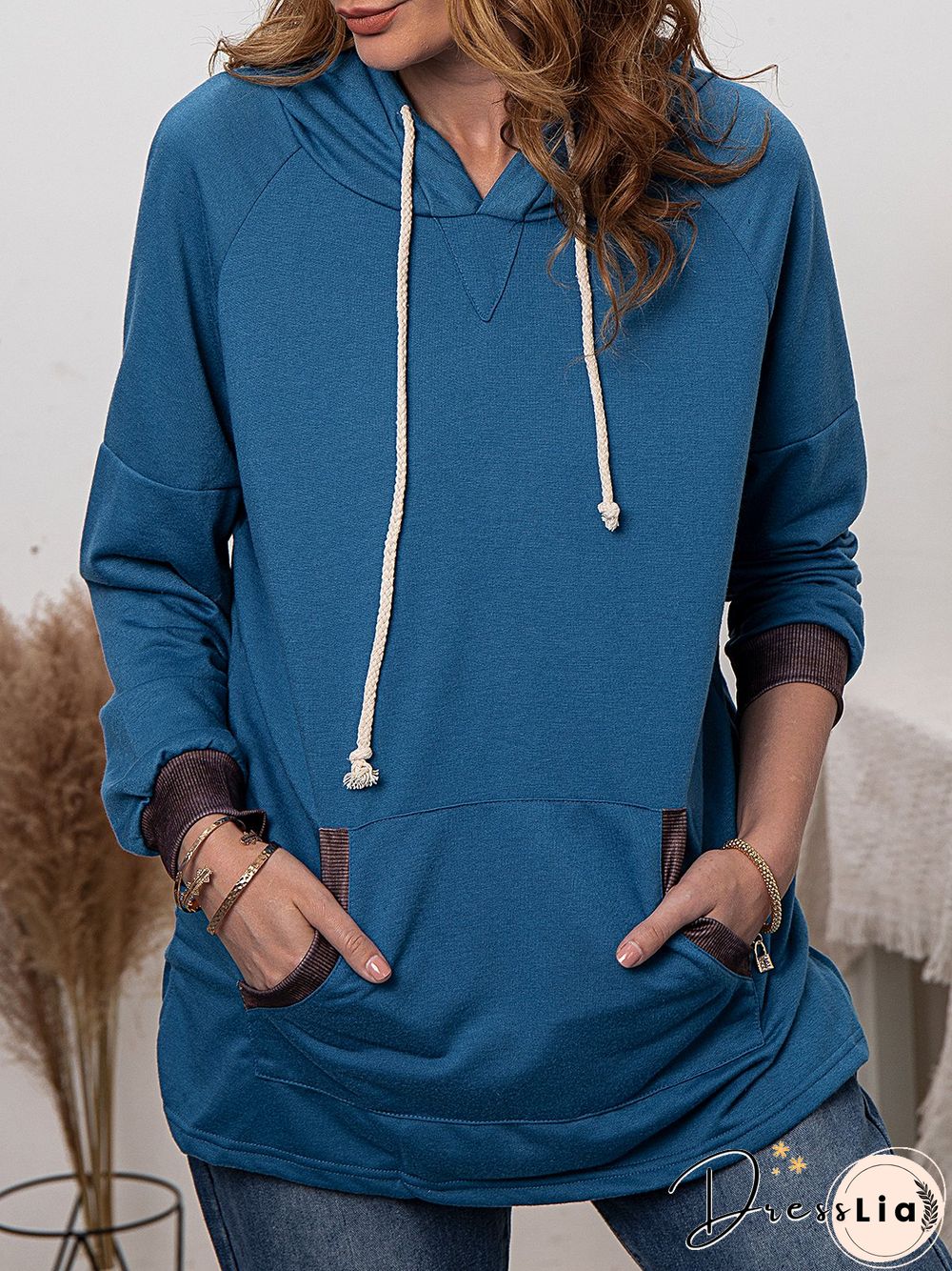 Grey Casual Hoodie plus size Sweatshirts