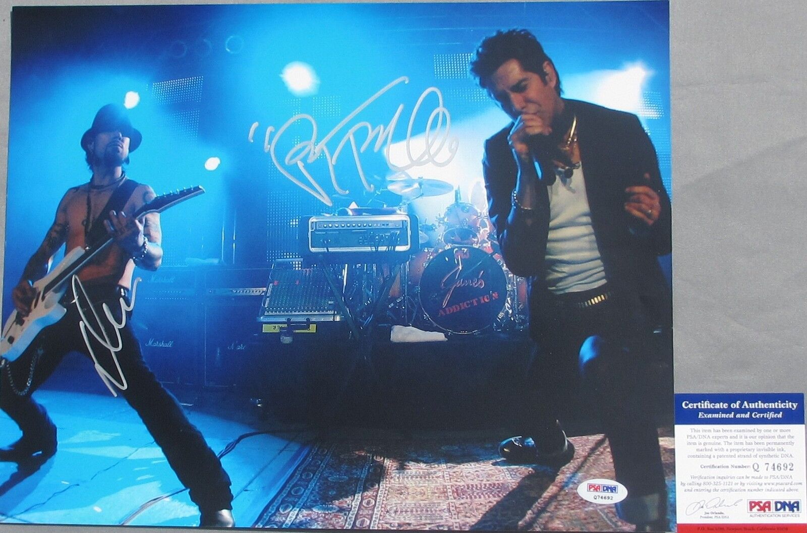 SWEET SHOT! Jane's Addiction PERRY FARRELL DAVE NAVARRO Signed 11x14 Photo Poster painting PSA