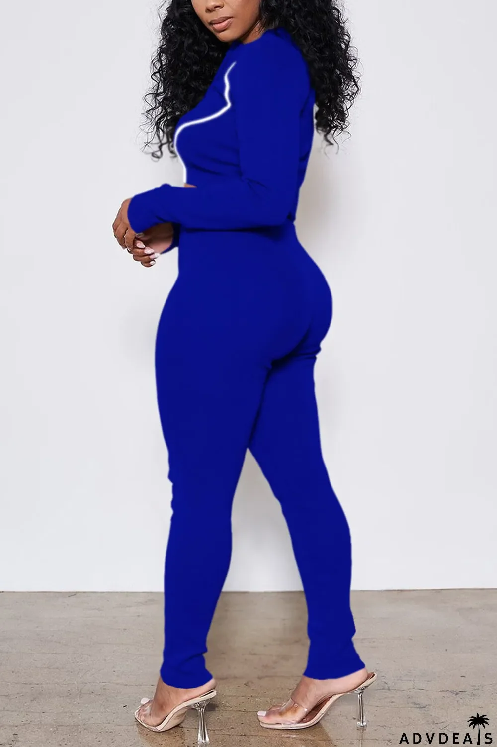 Apricot Casual Sportswear Polyester Fiber Patchwork Solid Split Joint Pants Zipper Collar Long Sleeve Regular Sleeve Short Two Pieces