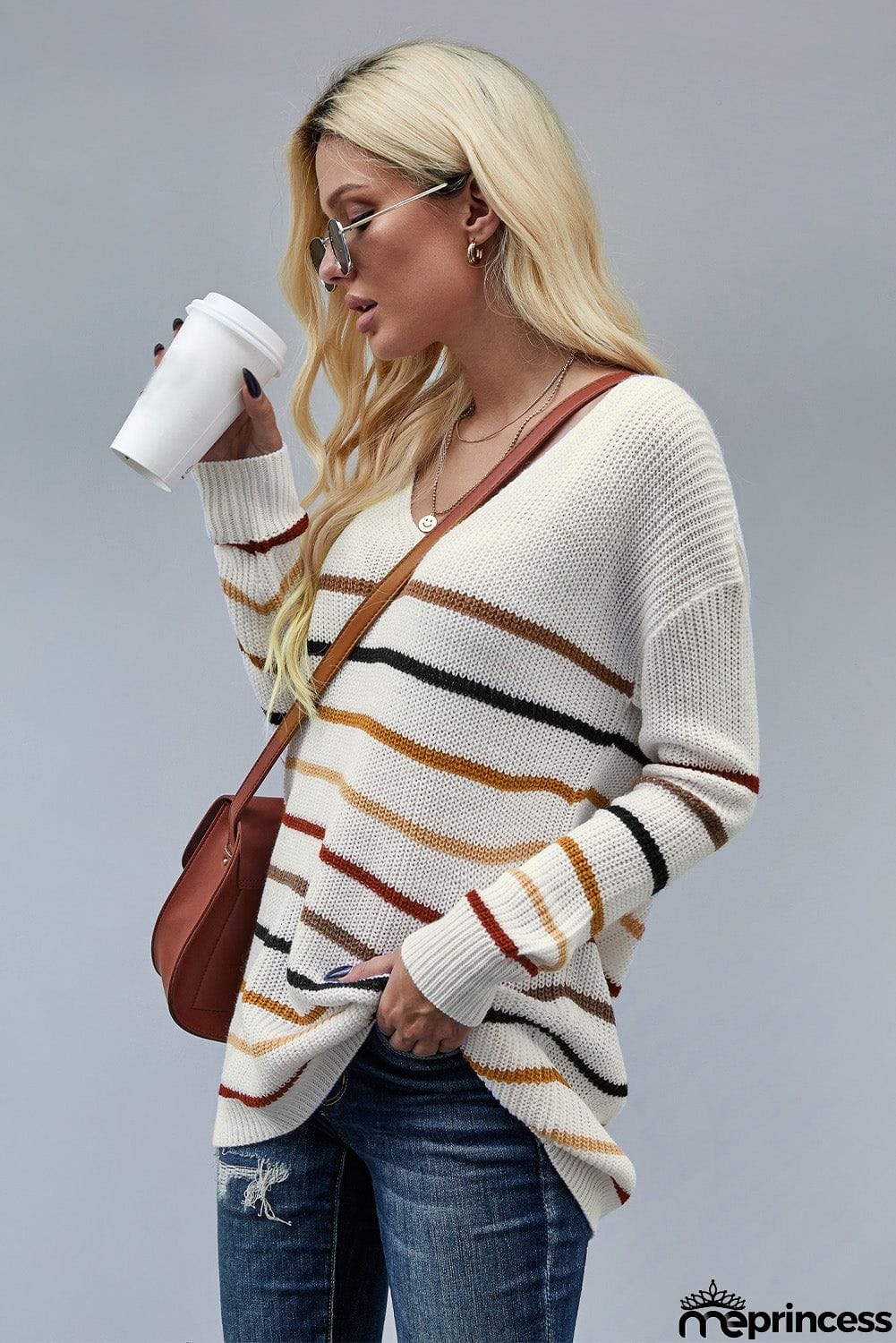 Multicolor Striped Knit Sweater