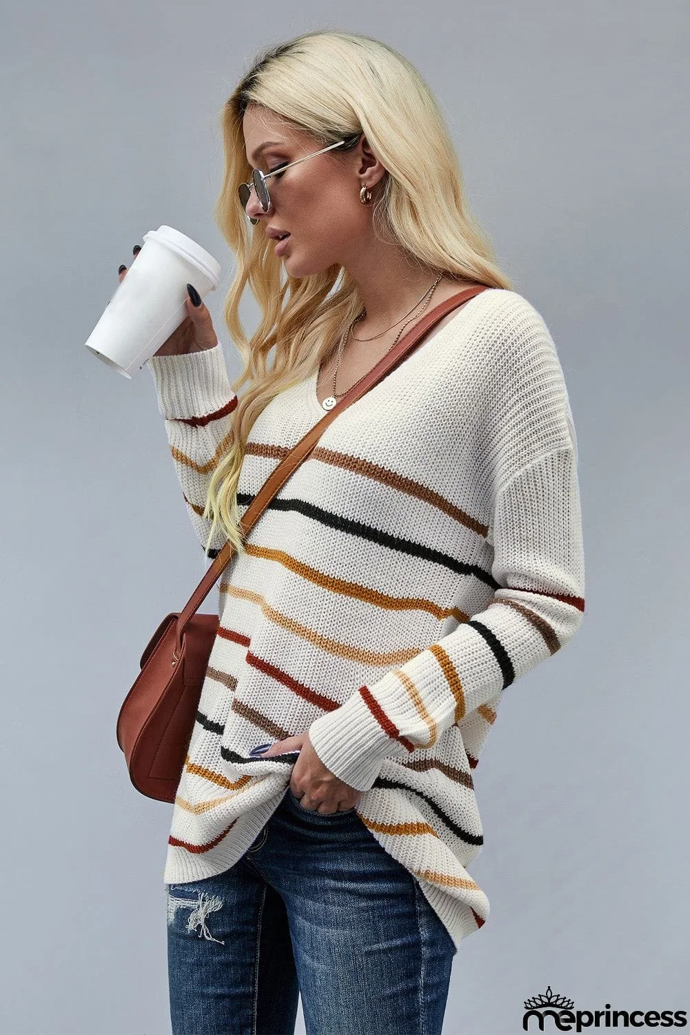 Multicolor Striped Knit Sweater