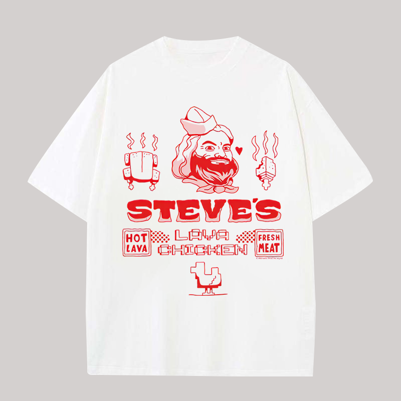 Steve's Lava Chicken Printed Oversized Unisex T-shirts