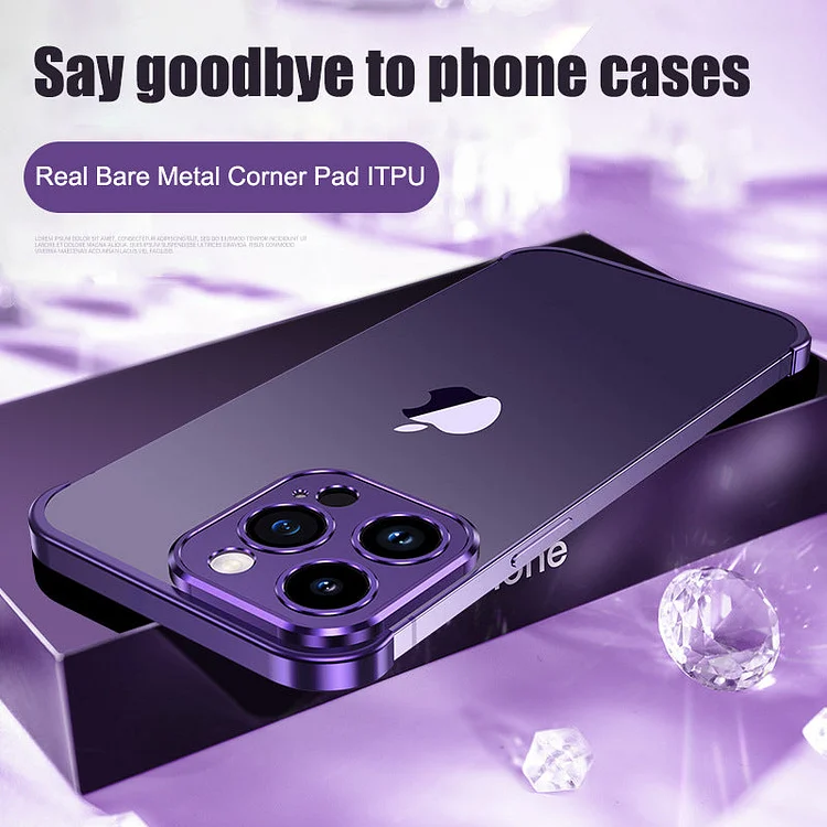 Suitable For iphone 13/14 /15 Mobile Phone Cases With Metal Corner Pads, Anti-fall And Frameless