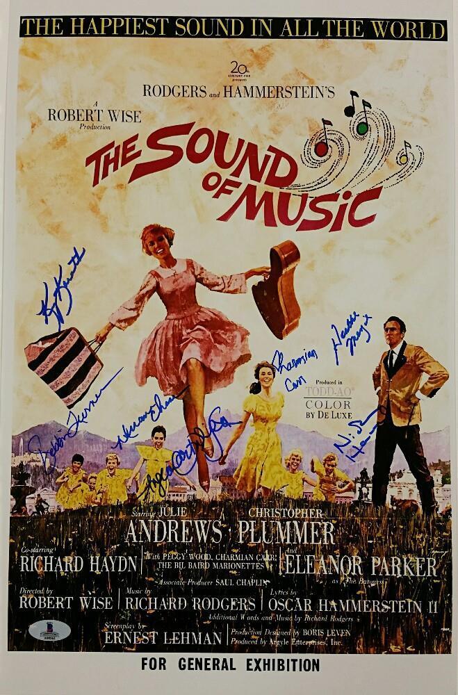 SOUND OF MUSIC Cast Signed 11x17 Photo Poster painting (7) Movie Poster Autos w/ Beckett BAS COA