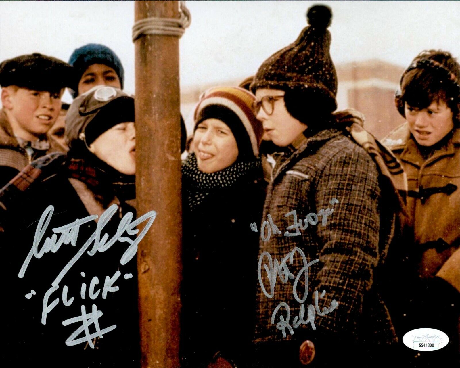 PETER BILLINGSLEY & SCOTT SCHWARTZ Signed 8x10 A CHRISTMAS STORY Photo Poster painting JSA COA