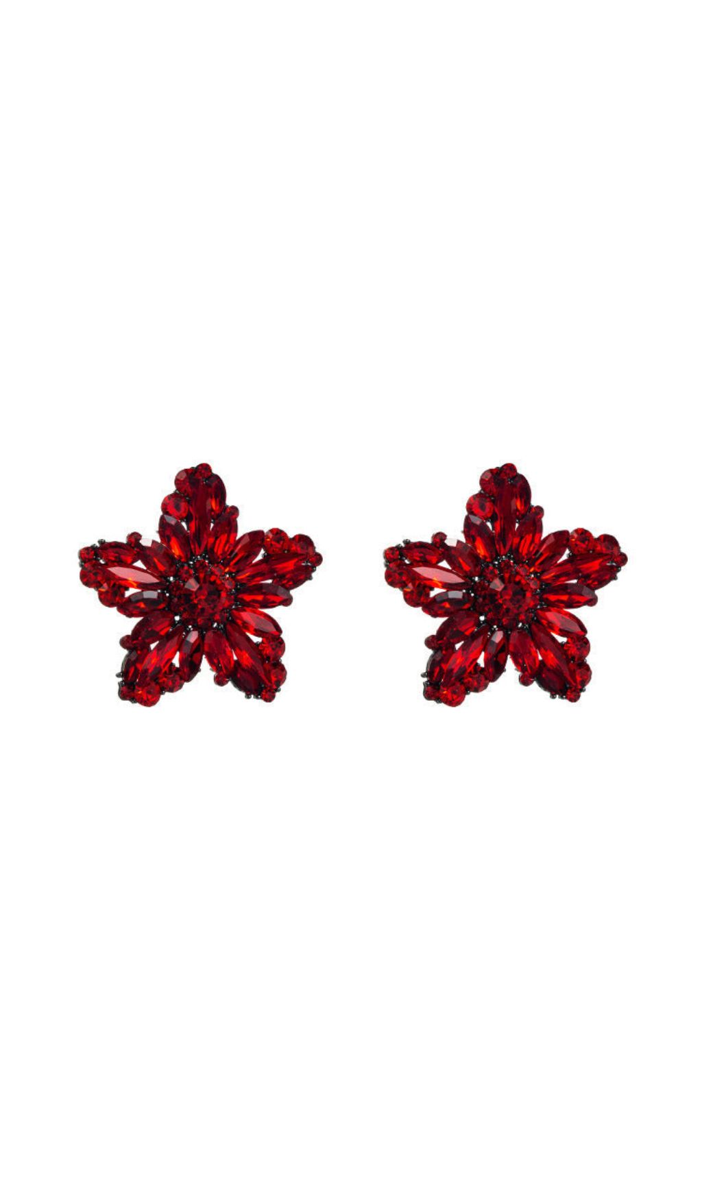 Anwar Flower Rhinestone Earrings Miss Lee Label