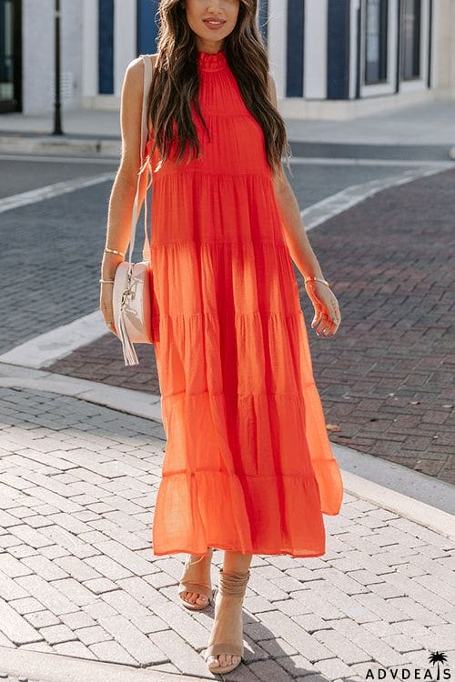 Come To Me Tiered Tank Midi Dress