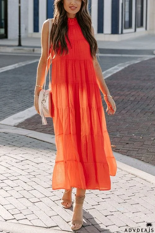 Come To Me Tiered Tank Midi Dress