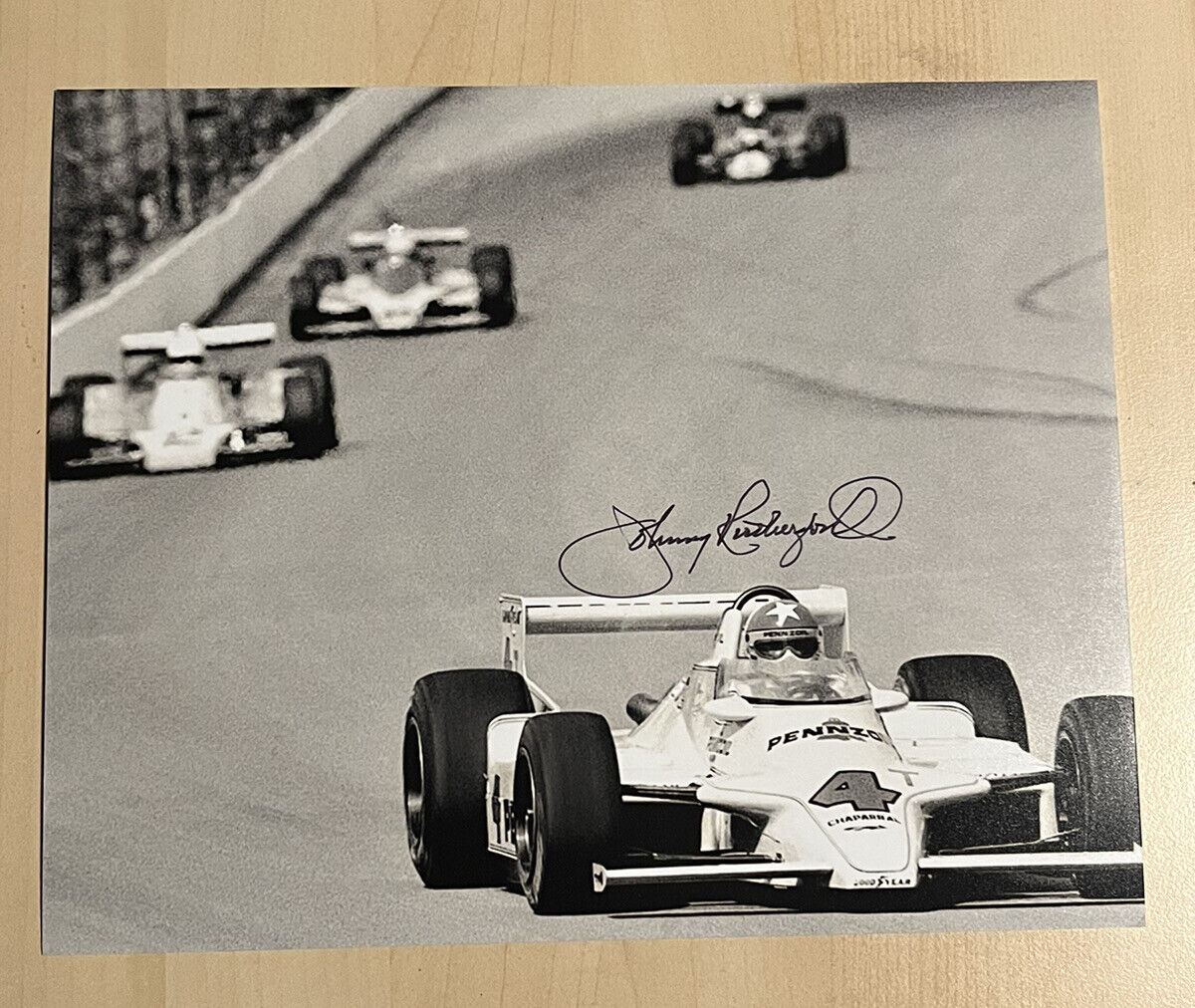 JOHNNY RUTHERFORD HAND SIGNED 8x10 Photo Poster painting AUTOGRAPHED INDY CAR RACING LEGEND COA