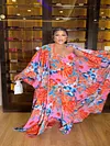 Floral Printed Plus Size V-neck Three Pieces Set Jumpsuits
