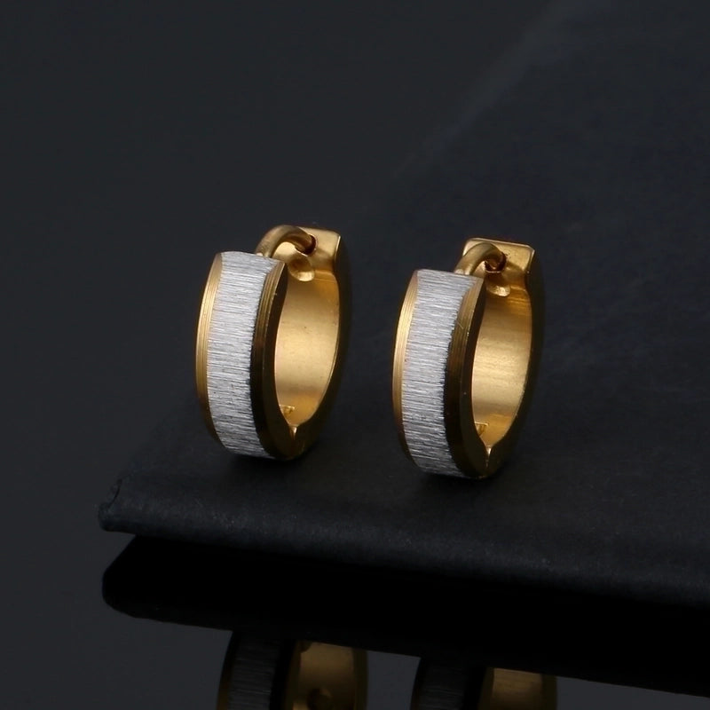 1 Piece Minimalist Solid Color Titanium Steel Plating Earrings