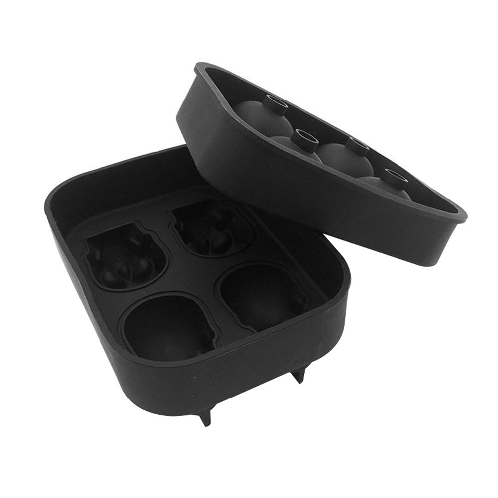 

3D Ice Cube Mold Skeleton Skull Form Wine Ice Silicone Cube Tray, Black, 501 Original