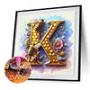 >SALE<5D DIY Full Round Drill Diamond Painting Letter K Home Decor Art Craft 30x30cm