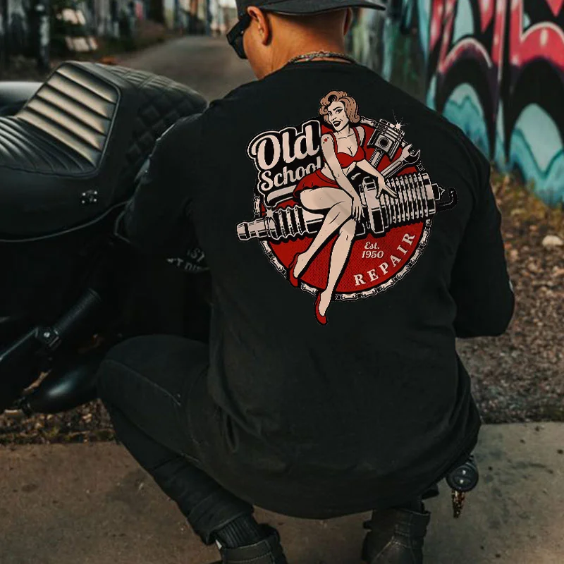 OLD SCHOOL Sexy Lady Print Men's Long Sleeve