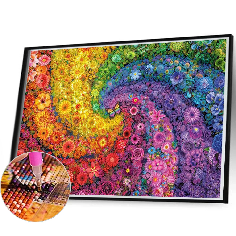 Partial AB Diamond Painting - Full Round Drill - Flower(Canvas|70*50cm)