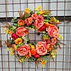 Peony Pumpkin Wreath Decorative Door Garland for Harvest Festival Decor (40CM)