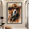 Cowboy Dog 11CT 3 Strands DIY Counted Cross Stitch Kit Large Size 40x60cm Cross Stitch Patterns Arts Craft Kits for Beginners Adults Home Decor