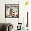 5D DIY Full Round Drill Diamond Painting Leopard Kit Home Decor Art Craft40x40cm