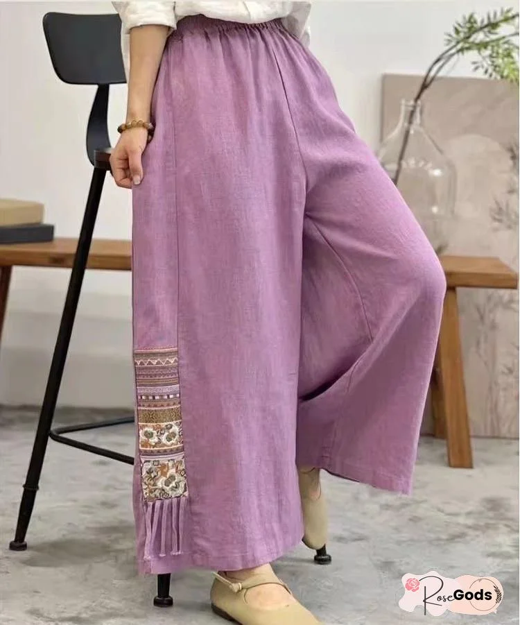 Floral Loose Casual Long Pants