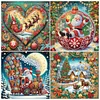 (US Only)4pcs Xmas - Diamond Painting - Partial Special Shaped Drill (Canvas|30*30cm)