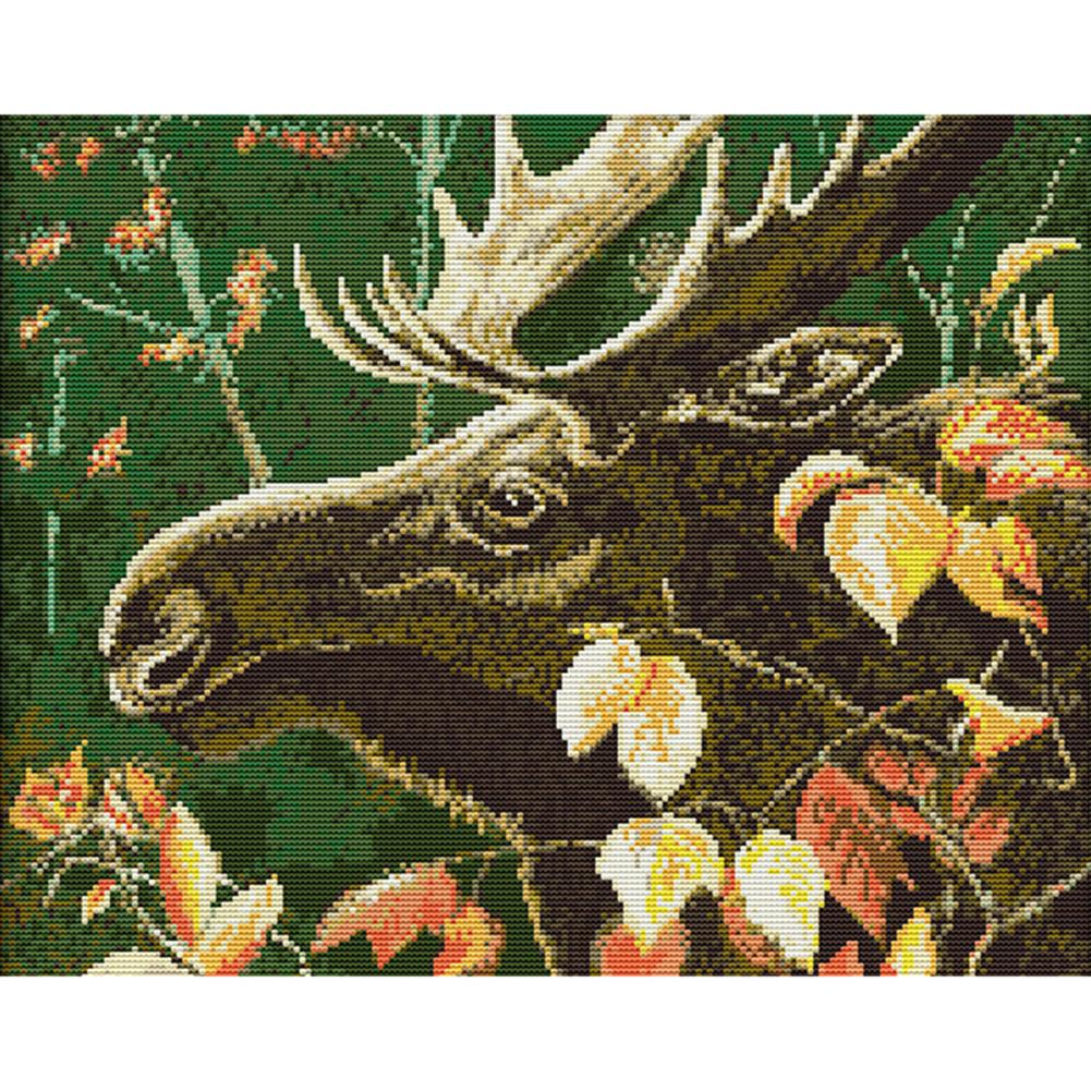 

Elk - 14CT Stamped Cross Stitch - 44*36cm, 501 Original
