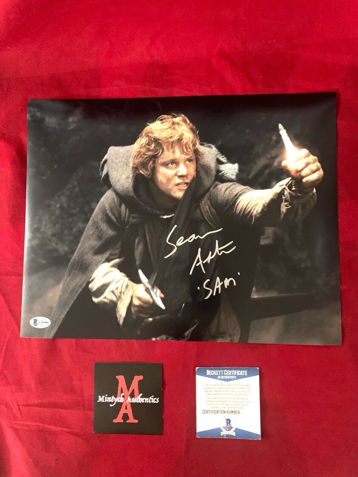 SEAN ASTIN AUTOGRAPHED SIGNED 11x14 Photo Poster painting! LORD OF THE RINGS! BECKETT COA!