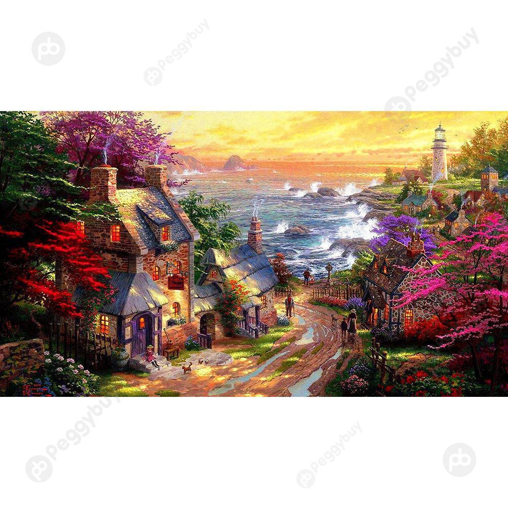 

1000pcs DIY Seaside House Puzzle Educational Learning Assembling Jigsaw Toy, 501 Original