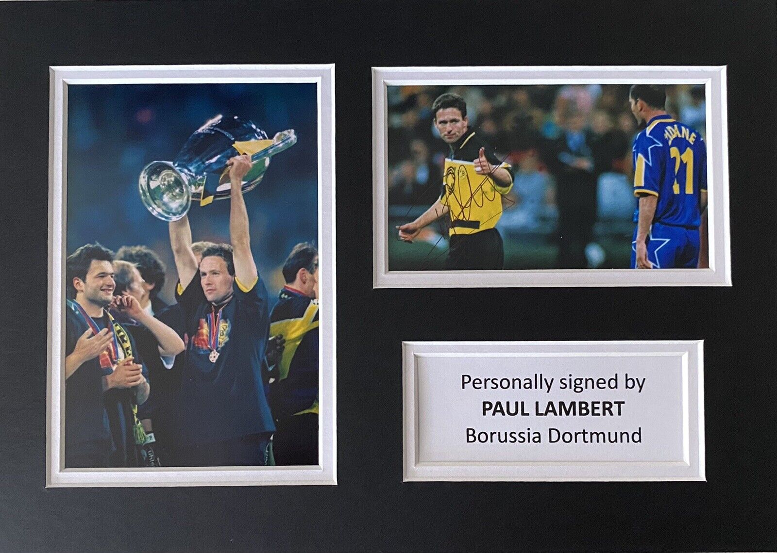 Pail Lambert Hand Signed Photo Poster painting In A4 Borussia Dortmund Mount Display