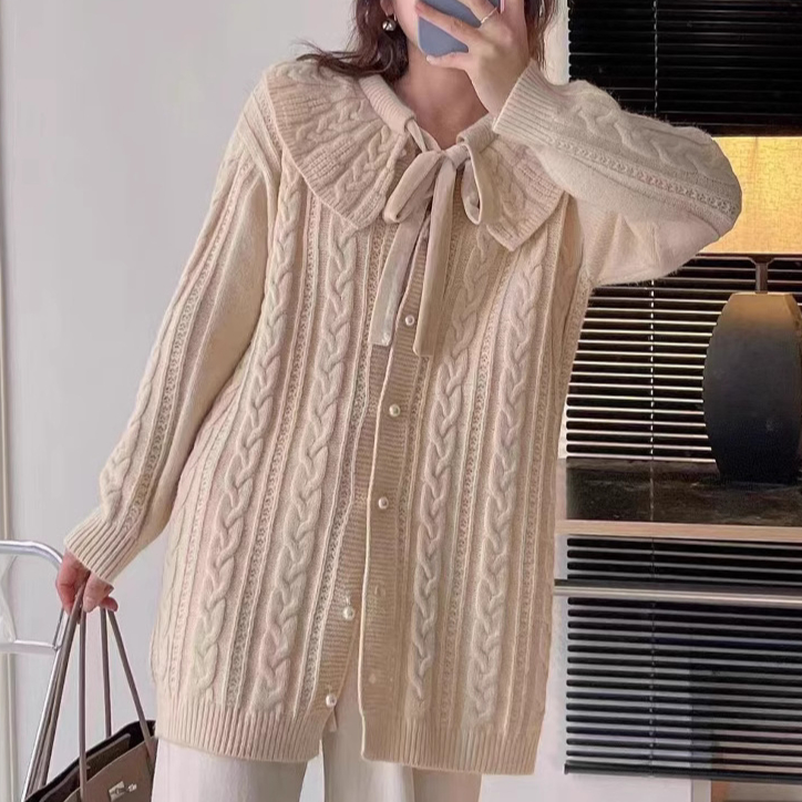 Chicfifth Sweater Women Winter Long Sleeve High Quality Autumn Vintage Top Knitted Cardigan