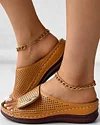 Peep Toe Hollow Out Wedge Slippers