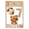Retro Cream Caramel Cartoon Bunny Bear 0 - 9 Numbers Latex Aluminum Film Balloons Flags Package Kids Birthday Party Decors