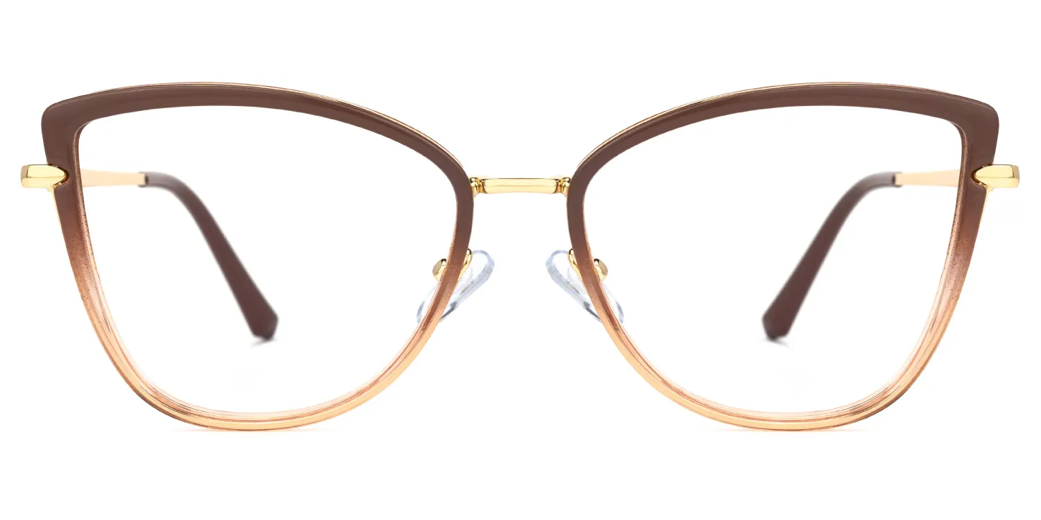 Haylea Braun-Gold Cateye Brille Braun-Gold