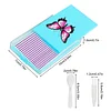 (US Local)4Pcs Butterfly Diamond Painting Tray 5D DIY Drills Plate with Sppon & Brush Tool