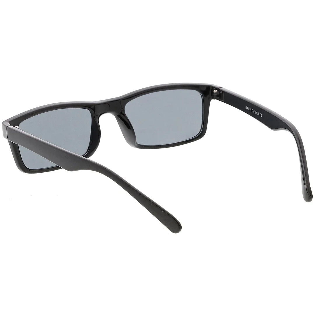 Retro Horn Rimmed Rectangle glasses Wide Arms Color Tinted Lens 52mm