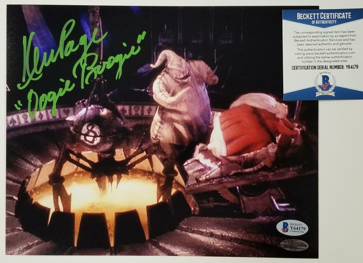 Ken Page signed Nightmare Before Christmas 8x10 Photo Poster painting #13 Oogie Boogie ~ BAS COA